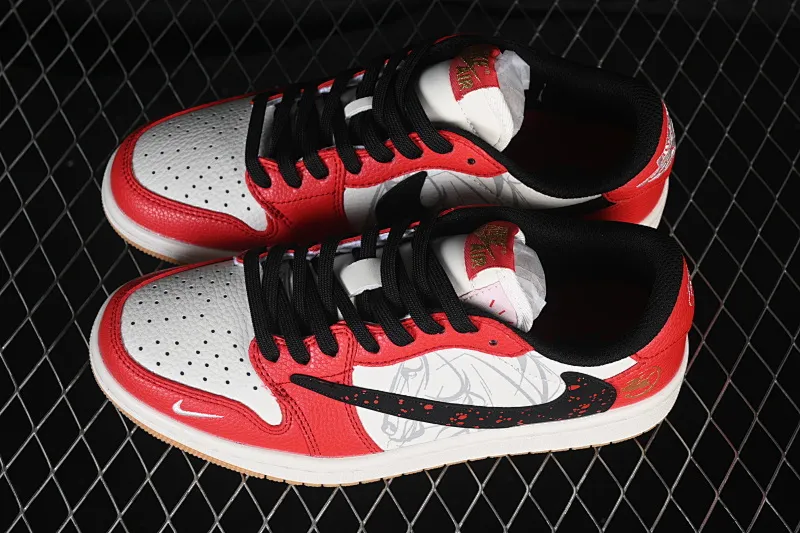 All Categories Air Jordan Jordan Series Basketball Shoes Air Jordan 1 Low High-end Customized Low-top Shoes Travis Scott x Fragment Design x Air Jordan 1 Low OG SP AJ1 Joe 1 Year of the Horse Limited Edition White and Red Dots Low-top Cultural Casual Shoes NH0601-063
